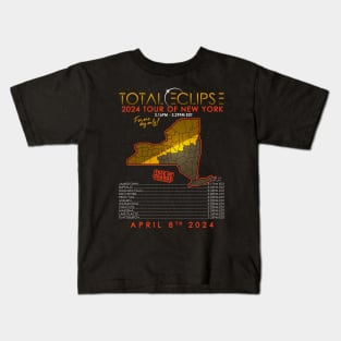 Total Solar Eclipse 2024 Tour of New York Kids T-Shirt